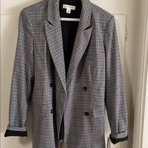 Treasure & Bond Grey/Black Plaid Blazer